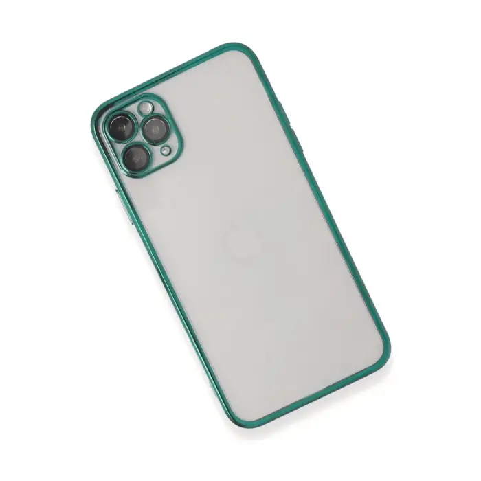 Mey İthalat®   iPhone 11 Pro Kılıf  Lensli Silikon - Yeşil