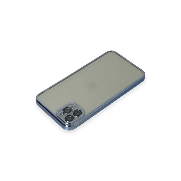 Mey İthalat®   iPhone 11 Pro Max Kılıf  Lensli Silikon - Açık Mavi