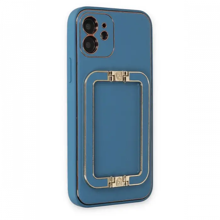 Mey İthalat®  iPhone 12 Kılıf Coco Elit Kapak - Mavi