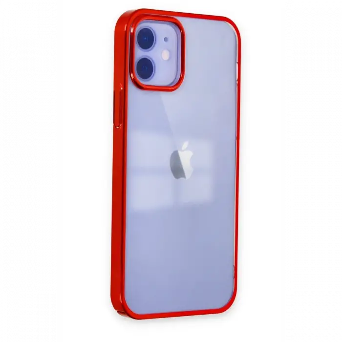 Mey İthalat®  iPhone 12 Kılıf Element Silikon - Kırmızı