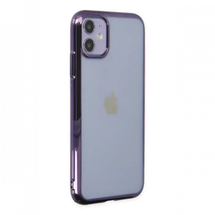 Mey İthalat®  iPhone 12 Kılıf Element Silikon - Mor