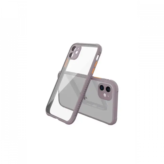 Mey İthalat®   iPhone 12 Mini Kılıf Miami Şeffaf Silikon - Açık Mor