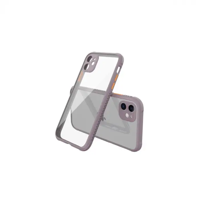 Mey İthalat®   iPhone 12 Mini Kılıf Miami Şeffaf Silikon - Açık Mor