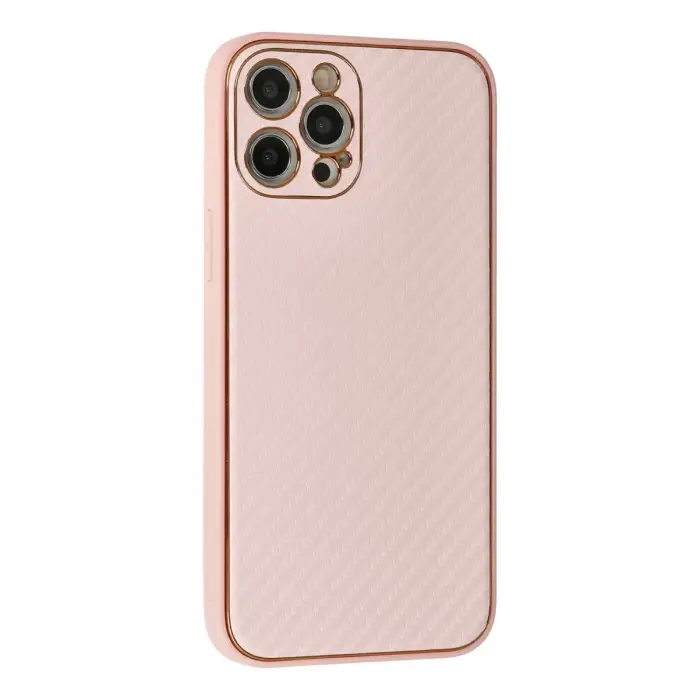 Mey İthalat®   iPhone 12 Pro Kılıf Coco Karbon Silikon - Pembe