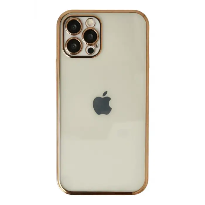 Mey İthalat®   iPhone 12 Pro Kılıf  Lensli Silikon - Gold