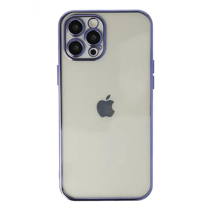 Mey İthalat®   iPhone 12 Pro Kılıf  Lensli Silikon - Mor