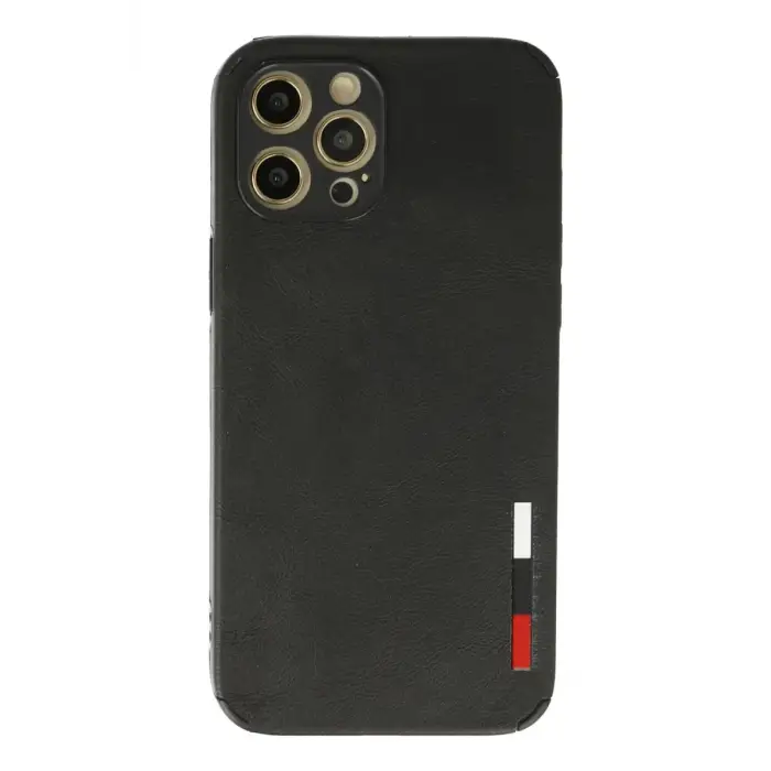 Mey İthalat®   iPhone 12 Pro Max Kılıf Loop Deri Silikon - Siyah