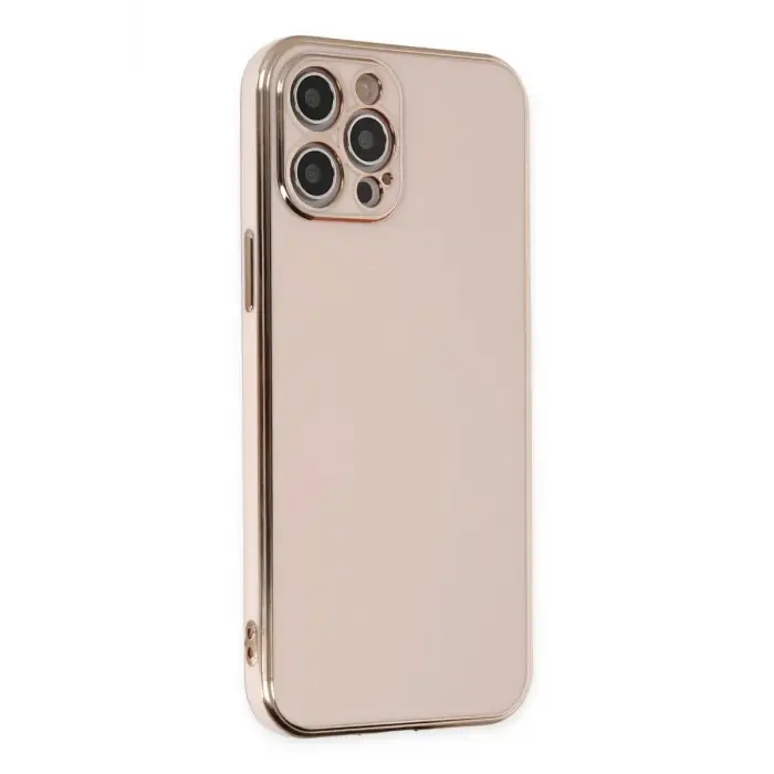 Mey İthalat®   iPhone 12 Pro Max Kılıf Volet Silikon - Pembe