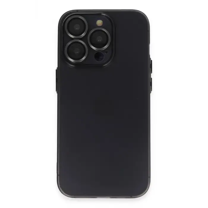 Mey İthalat®   iPhone 13 Pro Max Kılıf Luko Lens Silikon - Siyah