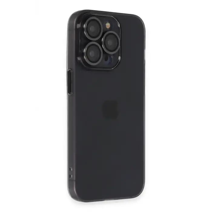 Mey İthalat®   iPhone 13 Pro Max Kılıf Luko Lens Silikon - Siyah