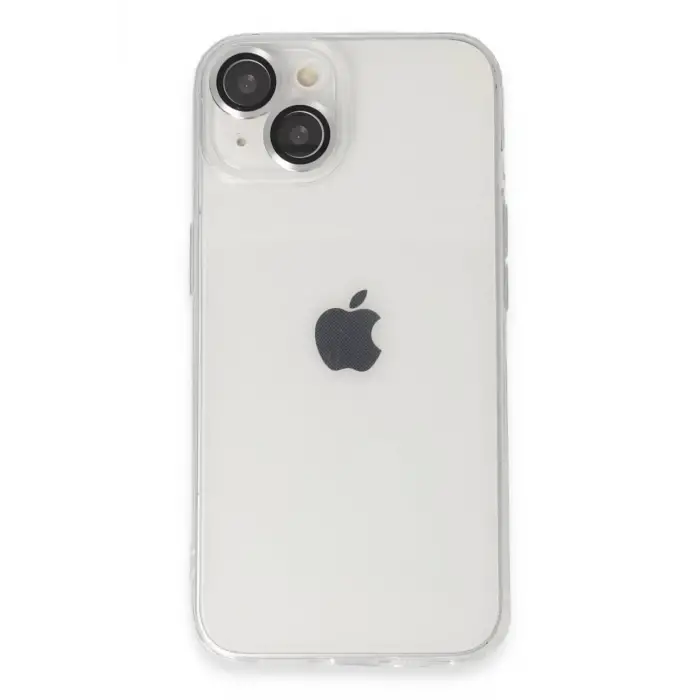 Mey İthalat®   iPhone 14 Kılıf Luko Lens Silikon - Gümüş