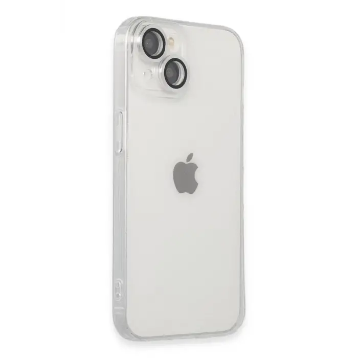 Mey İthalat®   iPhone 14 Kılıf Luko Lens Silikon - Gümüş