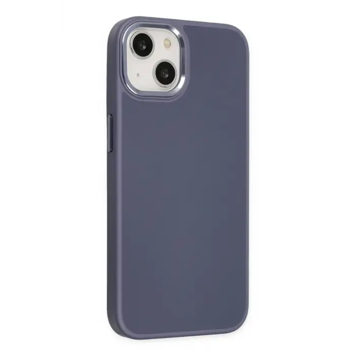 Mey İthalat®   iPhone 14 Plus Kılıf Asya Deri Silikon - Mor