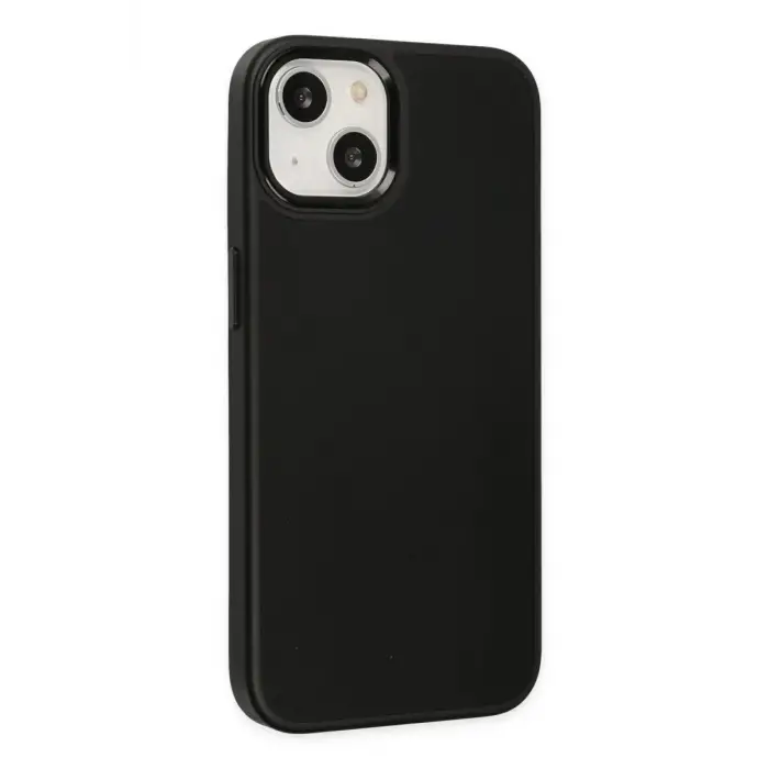 Mey İthalat®   iPhone 14 Plus Kılıf Asya Deri Silikon - Siyah