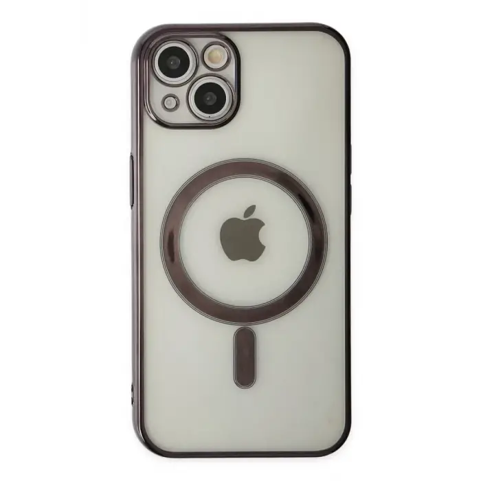 Mey İthalat®   iPhone 14 Plus Kılıf Magneticsafe Lazer Silikon - Siyah