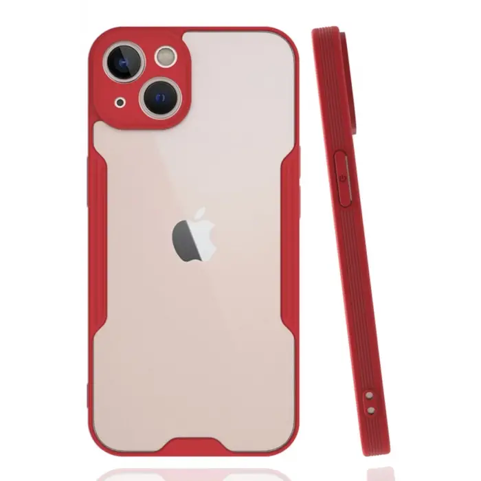 Mey İthalat®   iPhone 14 Plus Kılıf Platin Silikon - Kırmızı