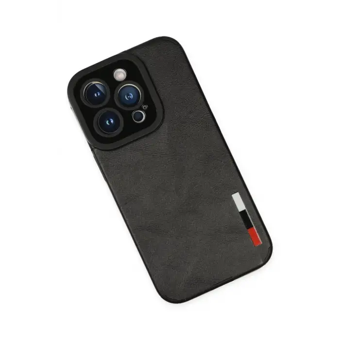 Mey İthalat®   iPhone 14 Pro Kılıf Loop Deri Silikon - Siyah