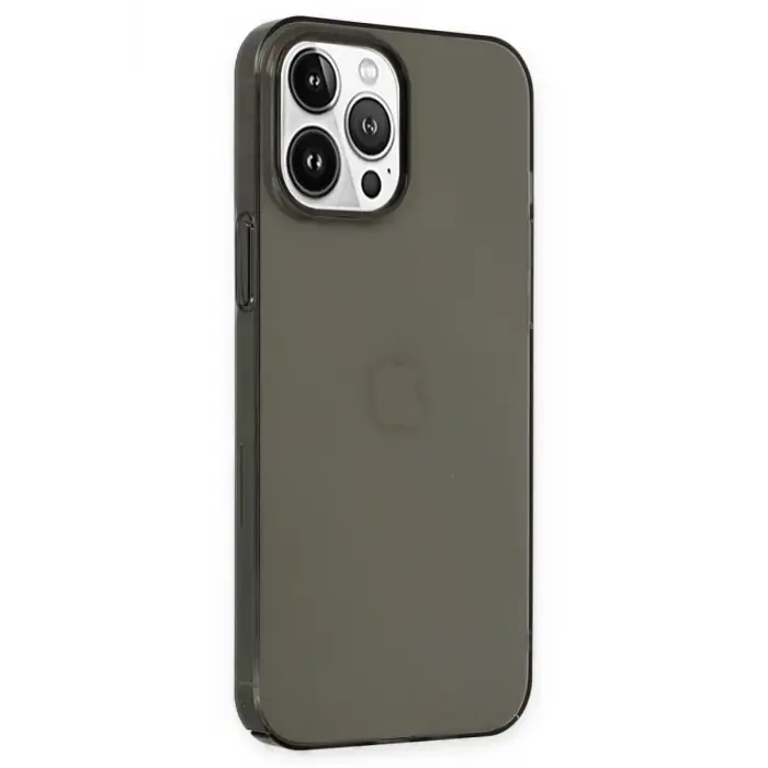 Mey İthalat®   iPhone 14 Pro Kılıf Pc Sert Şeffaf Kapak - Siyah