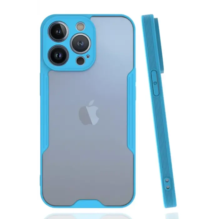Mey İthalat®   iPhone 14 Pro Kılıf Platin Silikon - Mavi