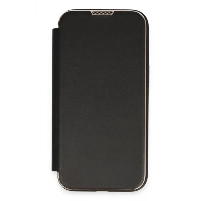 Mey İthalat®   iPhone 14 Pro Max Kılıf Dolpin Kapaklı - Siyah