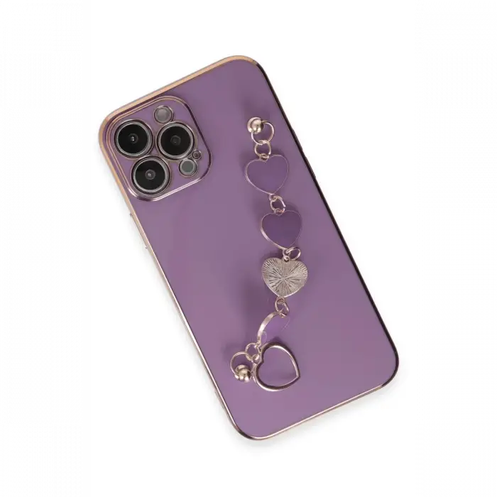 Mey İthalat®  iPhone 14 Pro Max Kılıf Esila Silikon - Mor