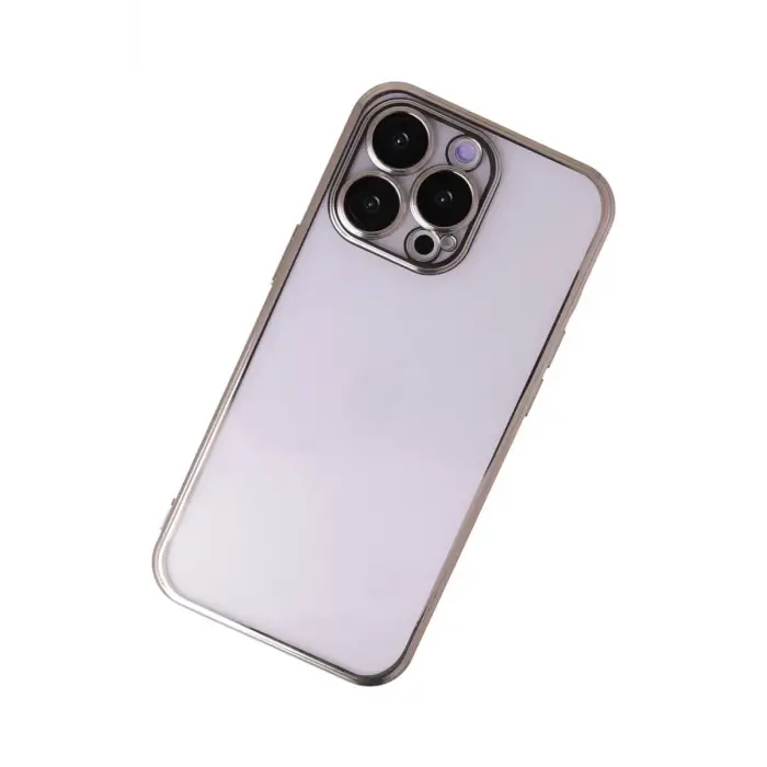 Mey İthalat®   iPhone 14 Pro Max Kılıf  Lensli Silikon - Gold