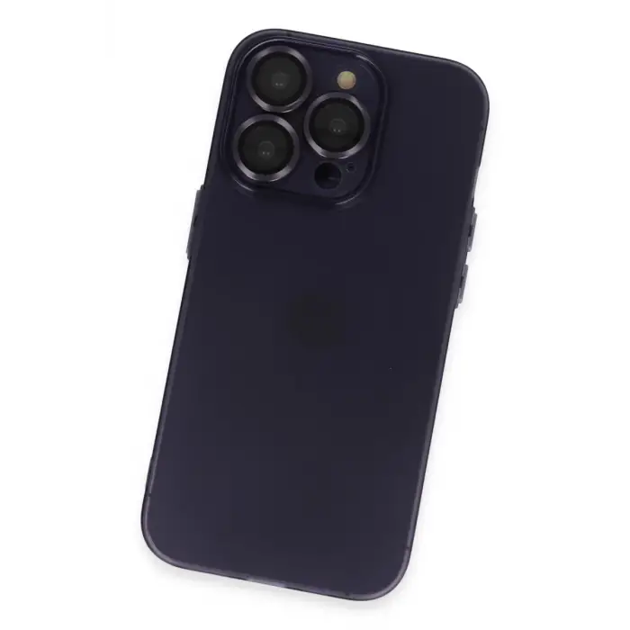 Mey İthalat®   iPhone 14 Pro Max Kılıf Luko Lens Silikon - Siyah