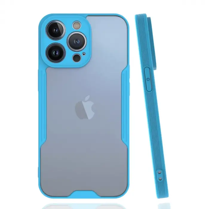 Mey İthalat®   iPhone 14 Pro Max Kılıf Platin Silikon - Mavi