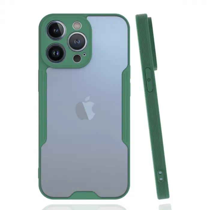 Mey İthalat®   iPhone 14 Pro Max Kılıf Platin Silikon - Yeşil