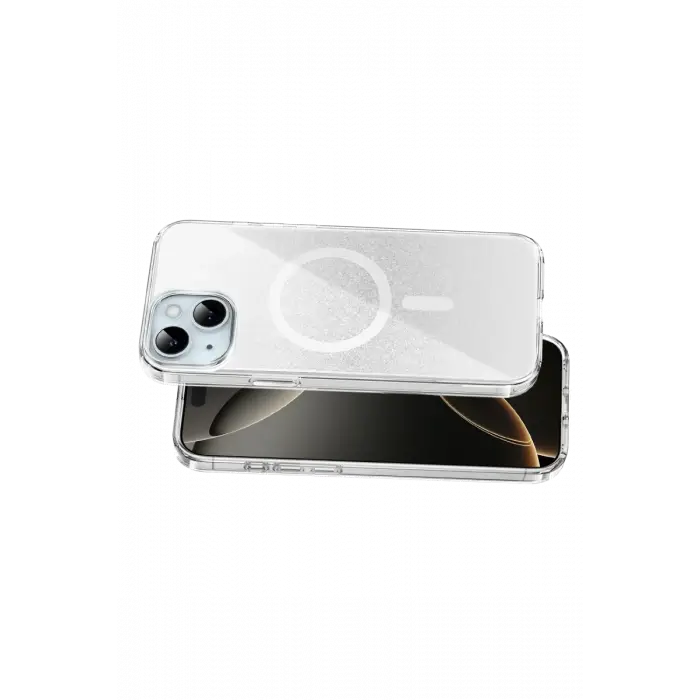Mey İthalat®   iPhone 14 Sora Simli Magsafe Kapak - Beyaz