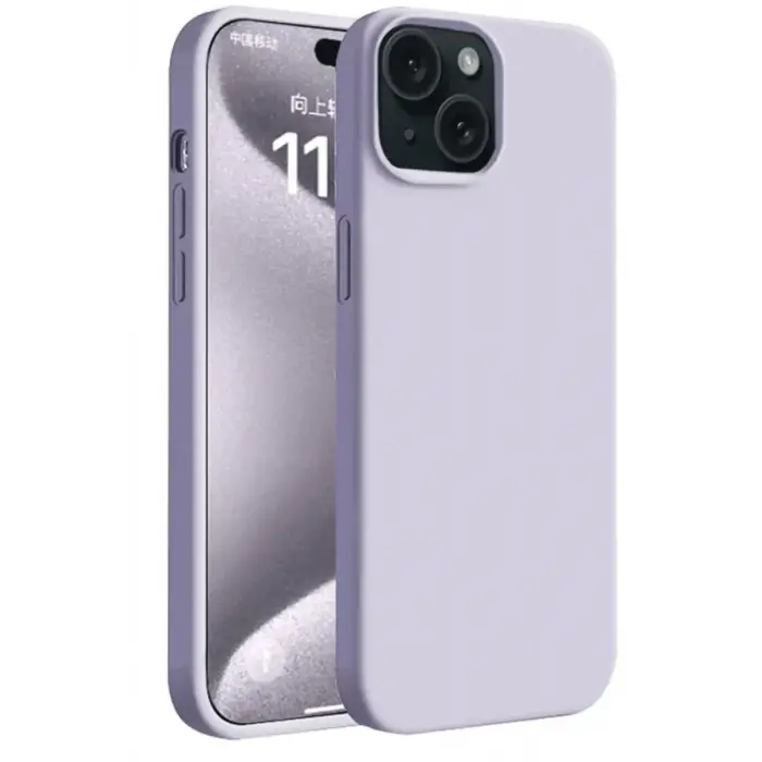 Mey İthalat®   iPhone 15 Plus Kılıf First Silikon - Lila