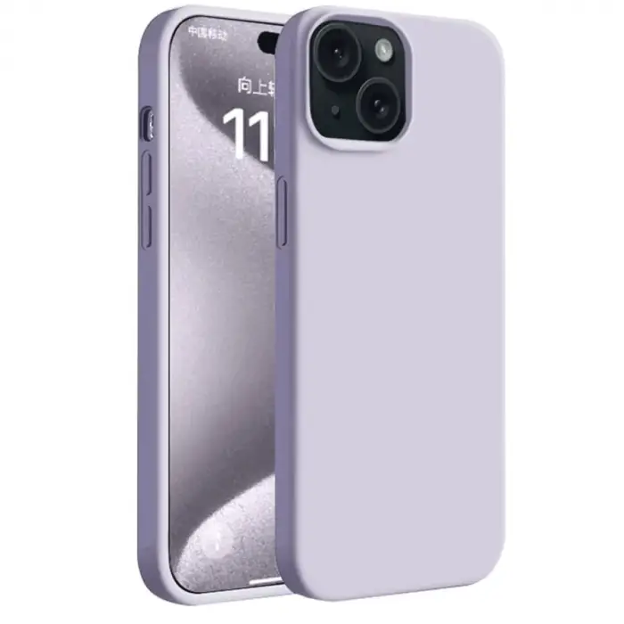 Mey İthalat®   iPhone 15 Plus Kılıf First Silikon - Lila