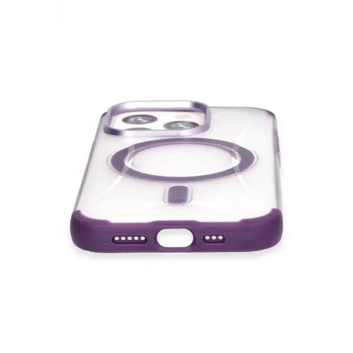 Mey İthalat®   iPhone 15 Pro Hilton Magsafe Kapak - Derin Mor