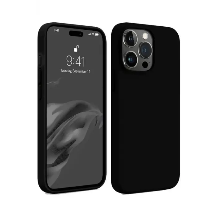 Mey İthalat®   iPhone 15 Pro Kılıf First Silikon - Siyah