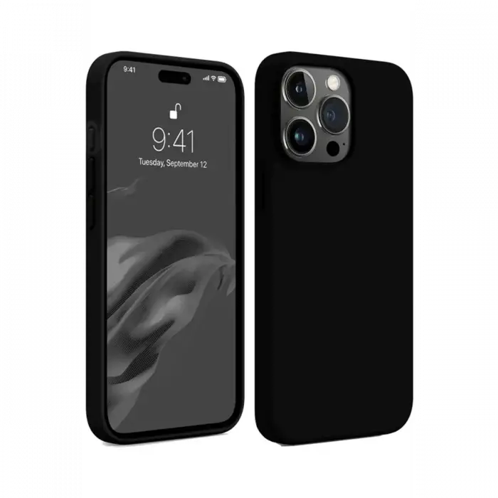 Mey İthalat®   iPhone 15 Pro Kılıf First Silikon - Siyah