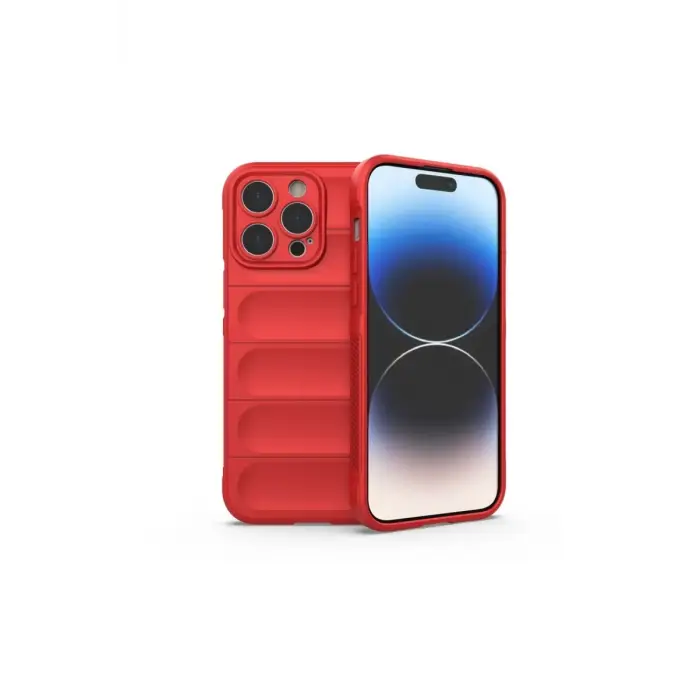Mey İthalat®   iPhone 15 Pro Kılıf Optimum Silikon - Kırmızı