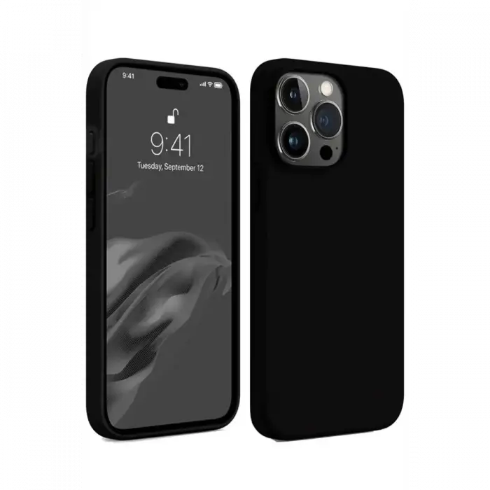 Mey İthalat®   iPhone 15 Pro Max Kılıf First Silikon - Siyah