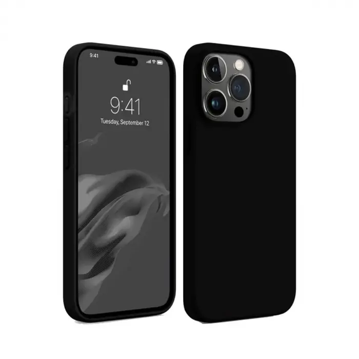 Mey İthalat®   iPhone 15 Pro Max Kılıf First Silikon - Siyah