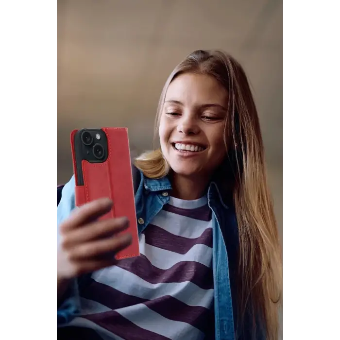 Mey İthalat®   iPhone 15 Trend S Plus Kapaklı Kılıf - Siyah