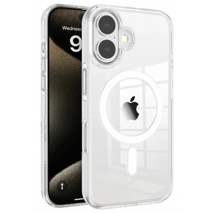 Mey İthalat®   iPhone 16 Gleam PC Sert Magsafe Kılıf - Şeffaf