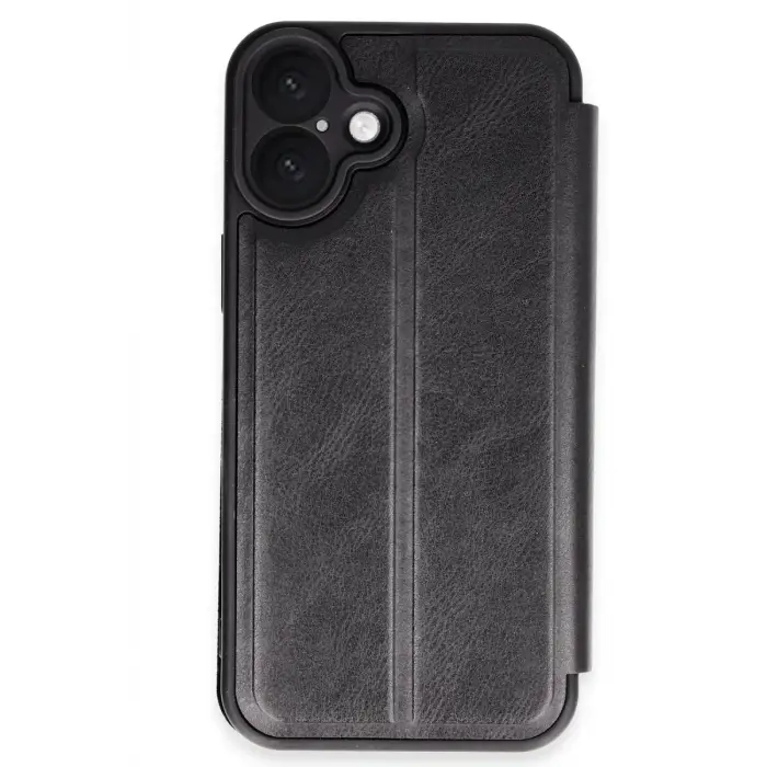 Mey İthalat®   iPhone 16 Kılıf Flip Cover - Siyah