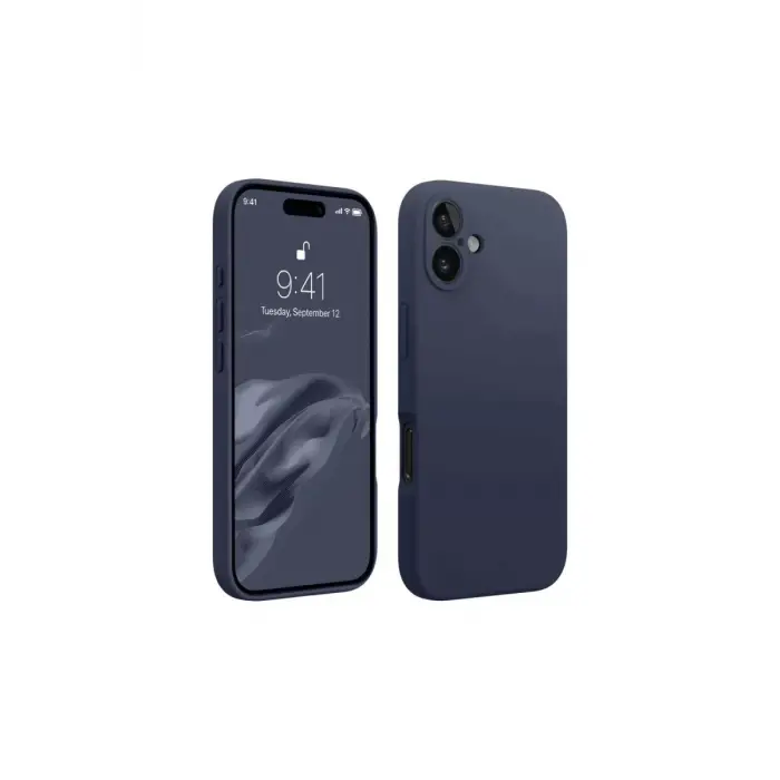 Mey İthalat®  iPhone 16 Plus Kılıf First Silikon - Lacivert