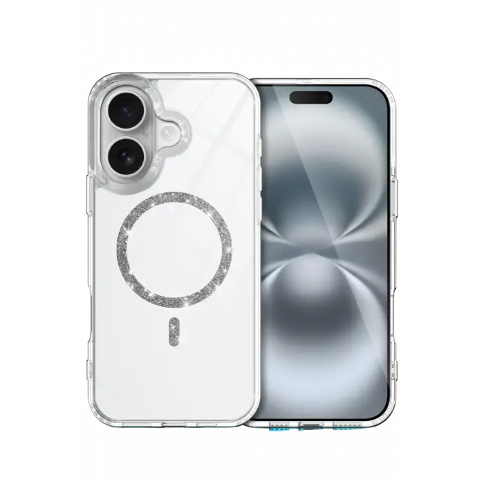 Mey İthalat®  iPhone 16 Plus Live Diamond Magsafe Kapak - Şeffaf