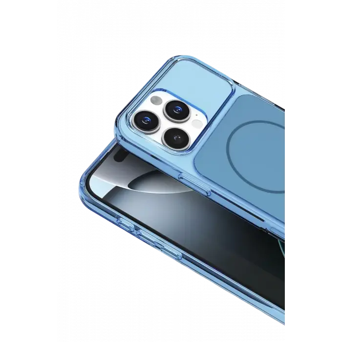 Mey İthalat®   iPhone 16 Pro Max Bruma Magsafe Kapak - Mavi