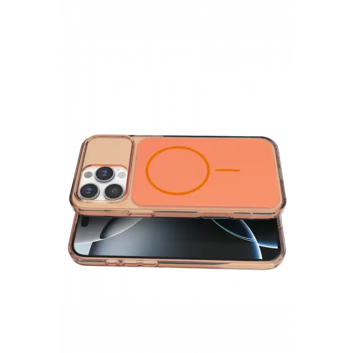 Mey İthalat®   iPhone 16 Pro Max Bruma Magsafe Kapak - Turuncu