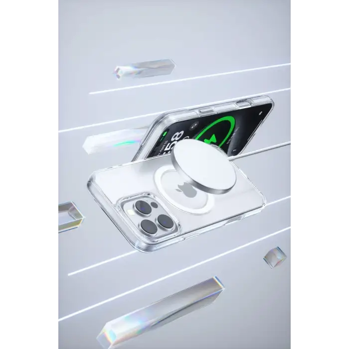 Mey İthalat®   iPhone 16 Pro Max Gleam PC Sert Magsafe Kılıf - Şeffaf