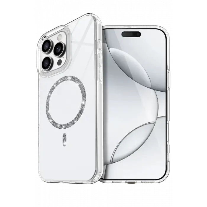 Mey İthalat®  iPhone 16 Pro Max Live Diamond Magsafe Kapak - Şeffaf