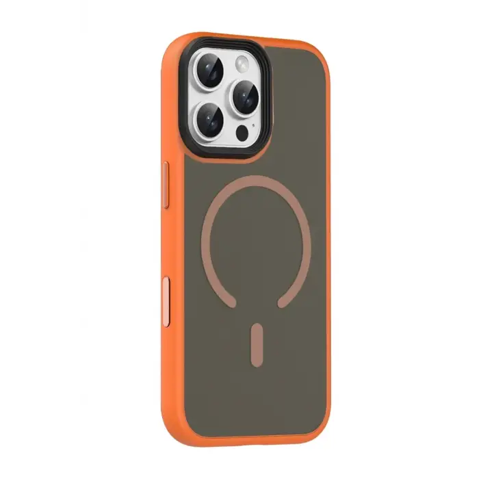 Mey İthalat®   iPhone 16 Pro Max Megane Magsafe Kapak - Turuncu