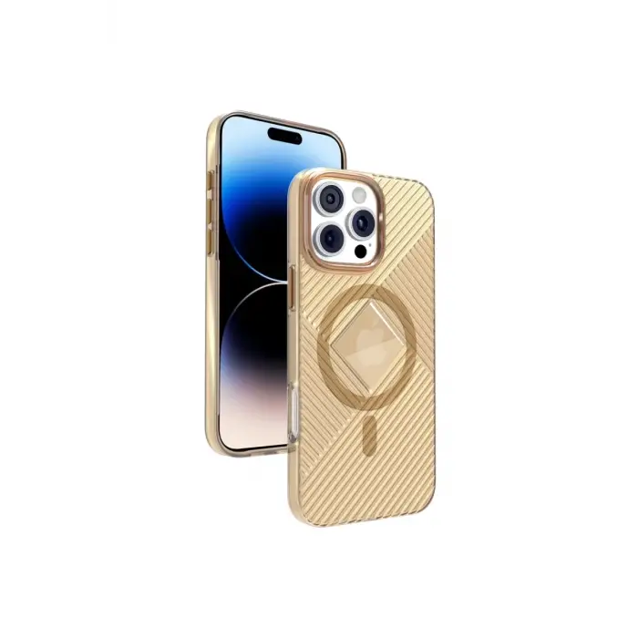 Mey İthalat®   iPhone 16 Pro Max Stella PC Sert Magsafe Kılıf - Gold