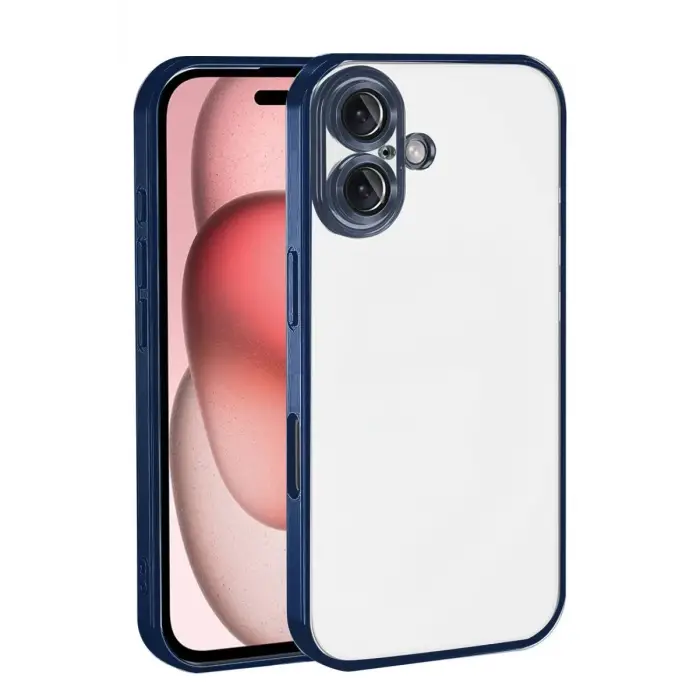 Mey İthalat®   iPhone 17  Lensli Silikon - Lacivert